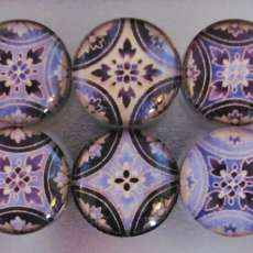 Purple Haze Handmade Decorative Glass Refrigerator Magnets or Push Pins Set of 6