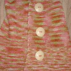 Hand knitted organic cotton 3 button shawl