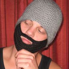 Crochet Beanie with Attached Beard Made to Order All Sizes & Colors