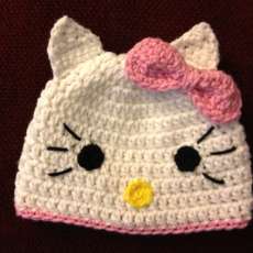 Crochet Kitty Hat Inspired by Hello Kitty