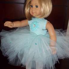 blue tutu for american girl doll or any 18" doll