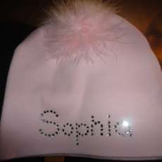 Bling personalized baby beanie