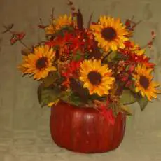 Autumn Basket of Sunflowers