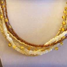 Shades of Fall - 7 Multi-Strand Seed Bead Necklace