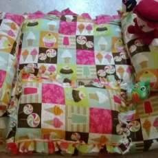4 PIECE BABY tlc BABY BLANKET AND PILLOW SET