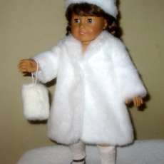 Fur Coat, Hat and Muff fits American Girl Doll, Springfield Doll,etc.