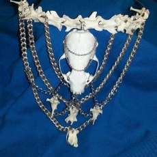 Mink Skull with Chain Dangles