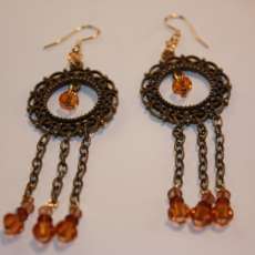 Dangle Earrings with Crystals.