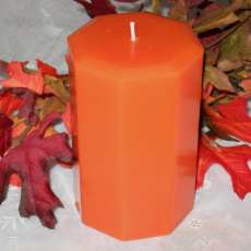 3x5 tangerine scented octagon pillar candle