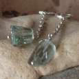 Prasiolite Green Amethyst Nugget Sterling Earrings