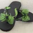 Black & Green Spider Halloween Flip Flops