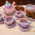 crochet tea set four place settings