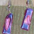 small fused glass ear rings