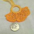Vintage inspired necklace tangerine orange lace crochet Swarovski crystals