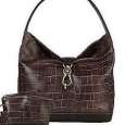 DOONEY & BOURKE CROCO EMBOSSED LOGO LOCK HOBO
