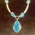 Turquoise nd Silver Giraffe Necklace