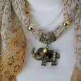 ELEPHANT PENDANT CHIFFON SCARF
