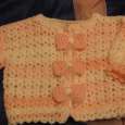 Baby Girl  Handmade Pink and White Sweater