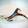 Painted mule deer antler