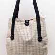 Chic On The Go Black and Cream Woven Handbag Tote