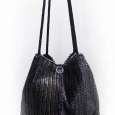 Fun and Furry Faux Fur Black and Grey Handbag