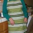 Green Stripe Apron