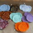 Crochet Face,Bathroom,House Cleansing Scrubbers -(Set of 10) and 5 Swarovski Crystal Earrings Set