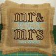 Mr.&Mrs Burlap Pillow