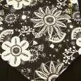 Handmade Black & White 36 In. Floral Decor Table Runner