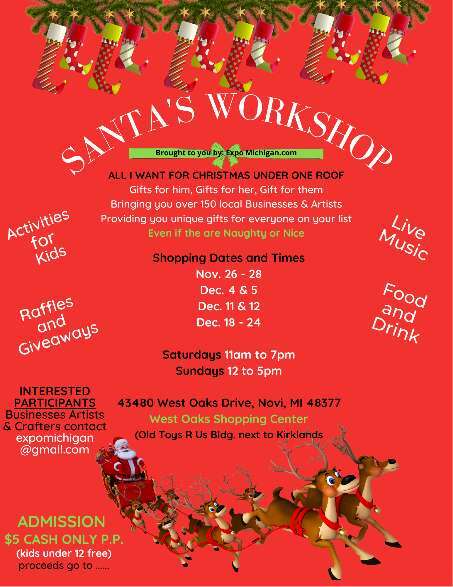 Santa'S Workshop, Novi, Expo Michigan Marketplace