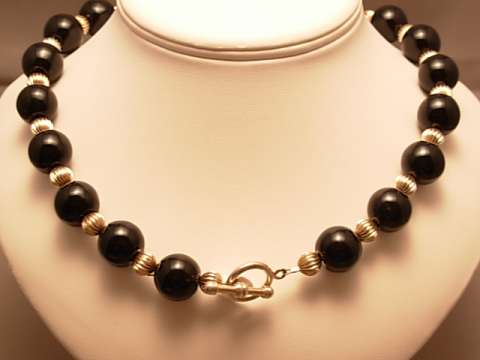 Black and Silver Onyx Necklace