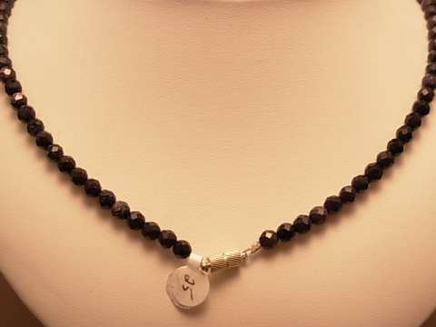 Black Crystal Necklace with a Magnetic Clasp