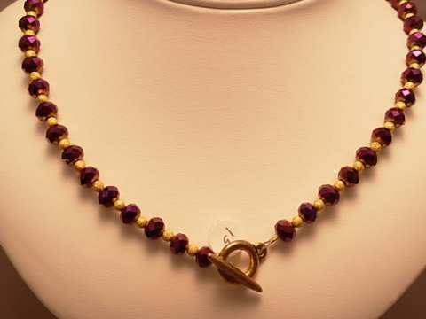 Dark Purple and Gold Necklace