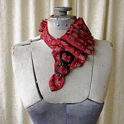 Repurposed Vintage Tie Neck Ruff