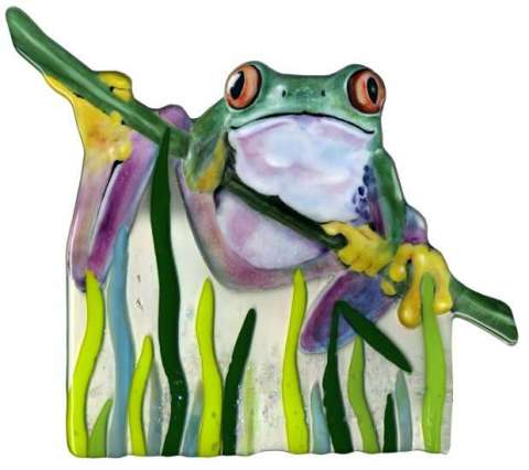 Tropical Frog on fused glass