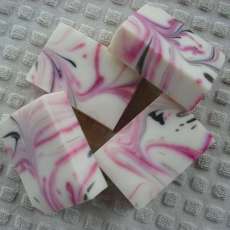 pink & black swirl soap