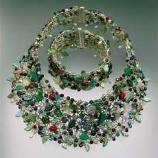 crochet fine silver necklace and bracelet