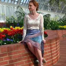 Sari Silk Mid-length Skirt