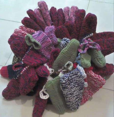 Pile of Knitted Booties