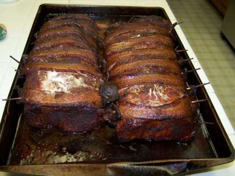 Bacon Wrapped Smoked Pork Loin