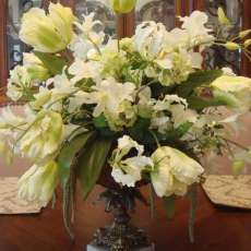 Orchids and Tulips Pedestal Arrangement