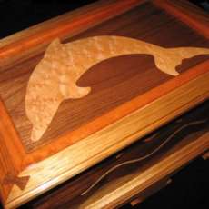 "Frolicking" Solid-Wood Treasure Box, closed