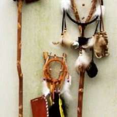 NATIVE AMERICAN COSTUME STAFF 3     PRICE: $150.00