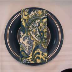 Handmade Blue & Yellow Dinner Fabric Napkin