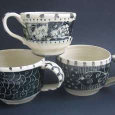 clay thrown mugs