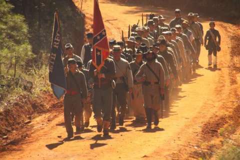 Confederates Marching towards the battlefield