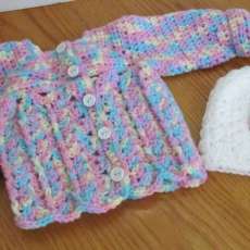 Crochet Multi color Sweater and Hat set