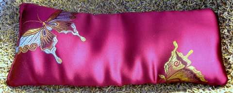 Burgundy Butterfly Brocade Eye Pillow