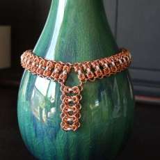 Byzantine Ladder necklace in copper and sterling silver