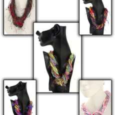 Collage of a few of my Fiber Necklaces